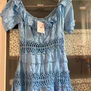 Free people off the shoulder frill dress